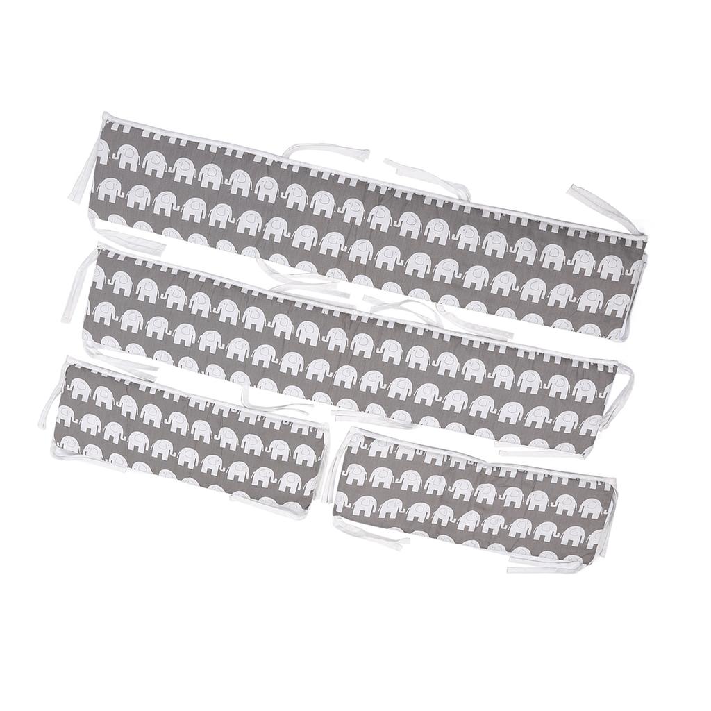 4pcs Crib Liner Anti Collision Soft Detachable Cotton Safe Breathable Safety Crib Liner for Full