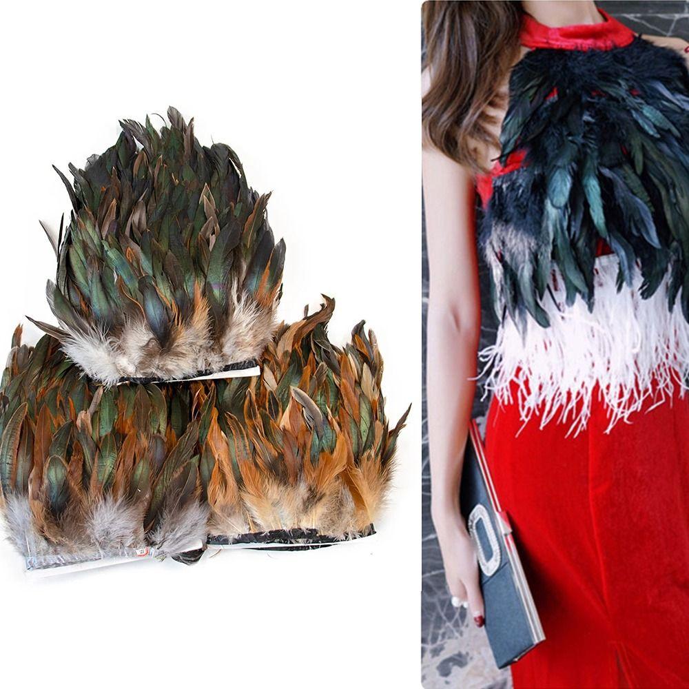 1 Meter Sewing Decoration Feathers Trim Ribbon Tassel Apparel Fabric for Halloween