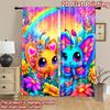 2D flat printing 2pcs Scene Curtains Cute Butterfly Duo Rainbow Sky Digital Printed Polyester Drapes Festive Curtains for