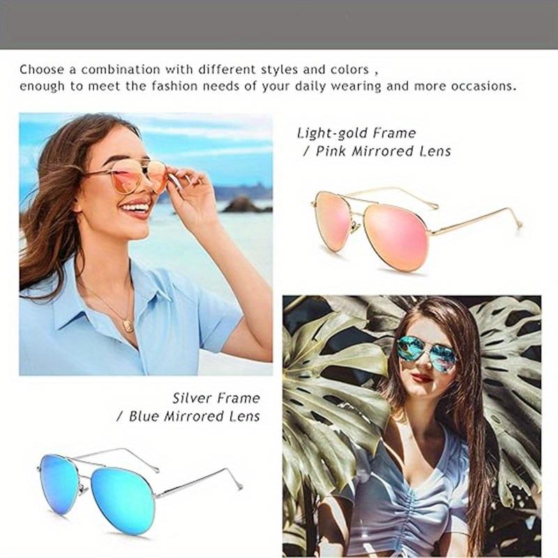 1шт Женские легкие солнцезащитные очки-авиаторы большого размера с зеркальными поляризованными линзами
