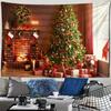 Santa Claus Christmas Tapestry Christmas Tree Wall Decoration Background Fabric Red Stove Tapestry Holiday Happy New Year