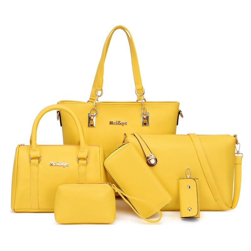 Женская осенняя новая модная сумка-мессенджер на одно плечо из шести предметов большой вместимости