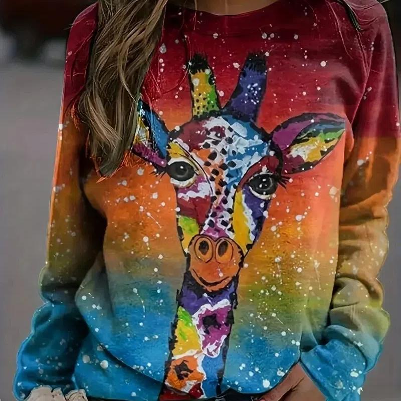 Винтажная женская толстовка с капюшоном с изображением животных, модная 3D-печать с принтом котенка, с длинным рукавом, для девочек, милая повседневная y2k, пуловер с круглым вырезом, женская одежда
