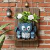 Yousheng Цветочный горшок Синий Сова Смола Керамический Подвесной Кашпо с Детализированной Текстурой Атмосферостойкий Декоративный Держатель для Растений для Дома и Улицы