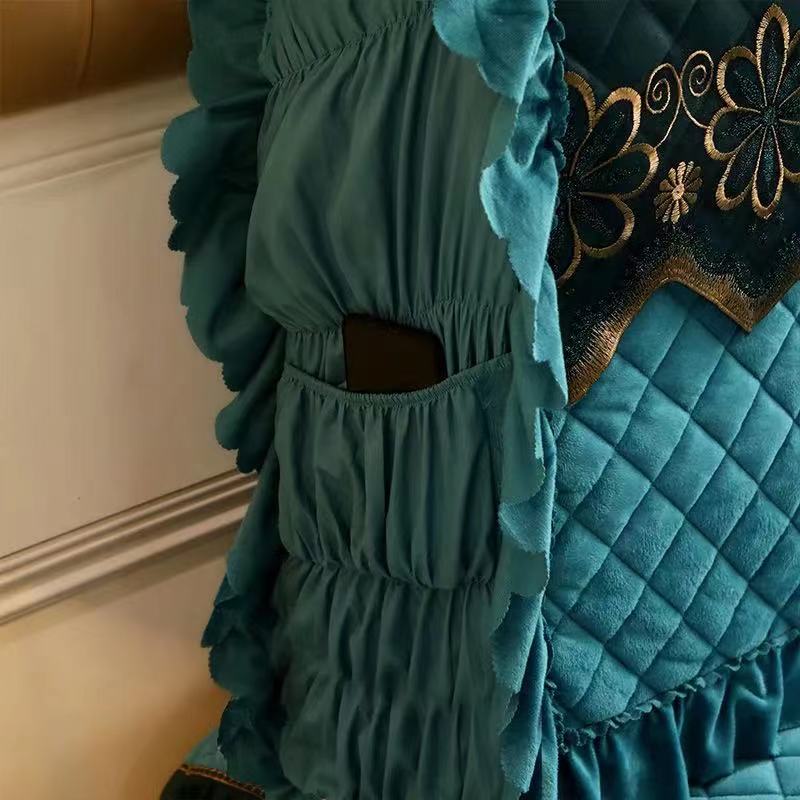 Короткий плюшевый стеганый чехол на изголовье «все включено», размер King Twin, кружевной чехол на голову кровати, пылезащитный чехол на спинку кровати 220x60 см