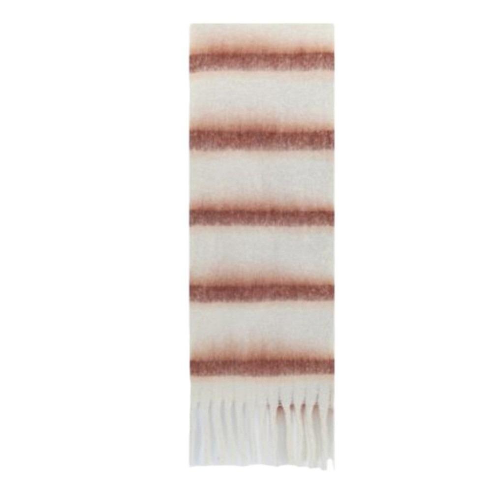 Colorful Tassel Shawl Plush Women Cape Fashion Stripe Wool Scarf Autumn