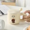 Милая чашка, керамическая кружка с эффектом выражения, пара чашек, подарочный сувенир, офисная кофейная чашка, рельефная чашка для воды
