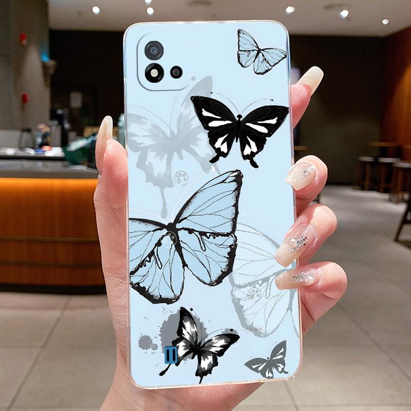 For Realme C20 C20A Case Realme C11 (2021) RMX3231 C11 2020 RMX2185 Phone Cases Flower Butterfly Soft Silicone TPU Jelly Cover