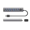 Hub CL7U-U3 splitter 7x USB-A USB-C 5V 3A 1m - gray