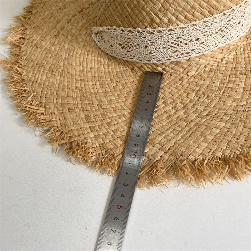 Ribbon Lafite Straw Hat UV Protection Sun Protection Cap Simple Outdoor Visor Cap Summer