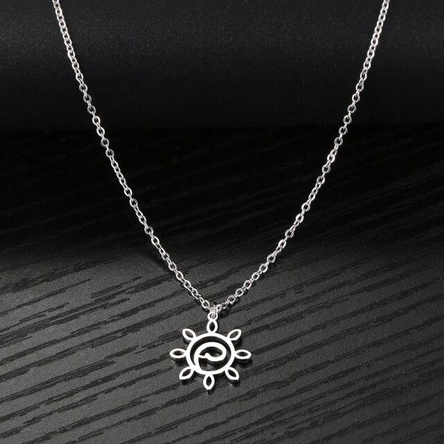 Stainless Steel Necklaces Spiral Sun Hollow Pendant Chain Choker Charm Fashion Necklace For Women Jewelry Party Wedding Gifts
