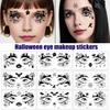 10 Sheets Halloween Spider Eye Tattoo Stickers Face Temporary Tattoos DIY Bat Skull Spider Web Pattern Scary Eye Shadow Stickers for Adult Kids