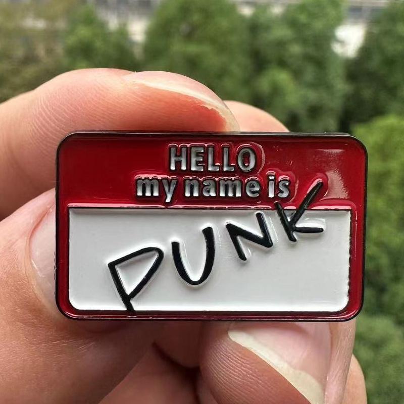 "Привет, меня зовут Панк" Эмалевый значок на лацкан, брошь, аксессуары для одежды, рюкзаков, подарок на Хэллоуин для друга