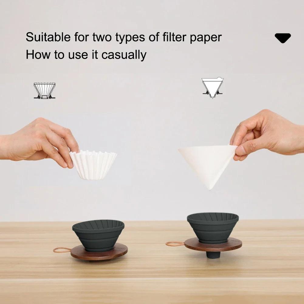 Складной фильтр для кофе, портативный силиконовый держатель для капельного кофе, воронка, корзина, многоразовый чайник, чашка для торта, фильтр для кофе, капельница