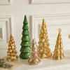 Glitter Christmas Tree Table Lamp LED Light-Up Decoration with Star Topper Festive Centerpiece for Home & Office Decor