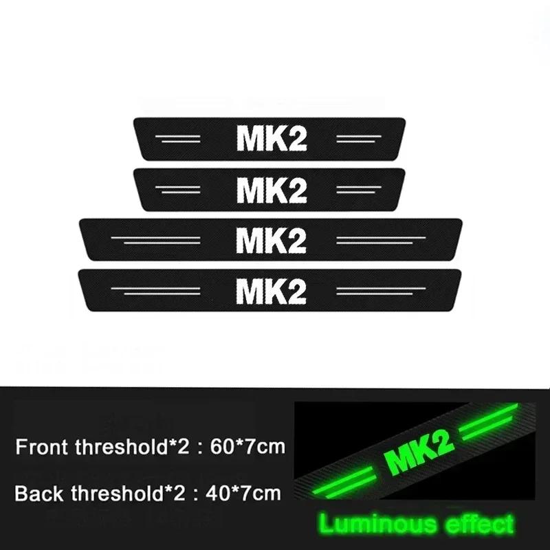 ADMVN1 Luminous Auto Door Sill Protect Decals Anti Scratching, for Volkswagen VW MK2 Emblem Car Threshold Strip Welcome Pedal Sticker
