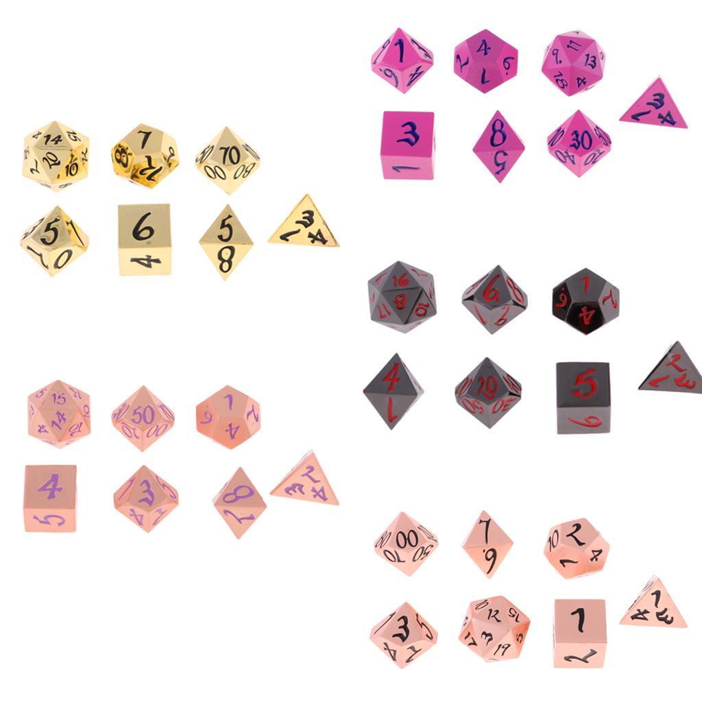 Набор из 7 многогранных кубиков D4, D6, D8, D10, D12, D20 для настольных игр, игрушка для DND