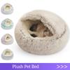 Cat Bed Pet Mattress Warm Soft Plush Pet Bed with Cover Round Cat Dog Sleeping Nest Cave for Small Dogs Kitten