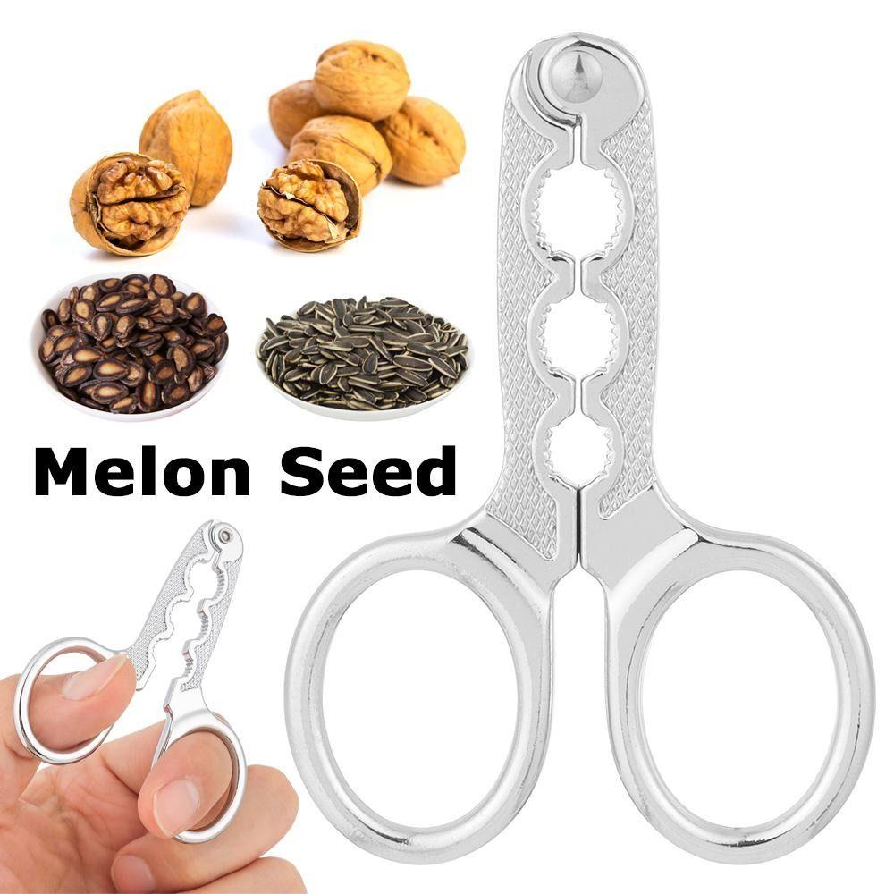 Multi-Function Walnut Pine Sheller Opener Kitchen Clamp Stainless Steel Nutcracker
