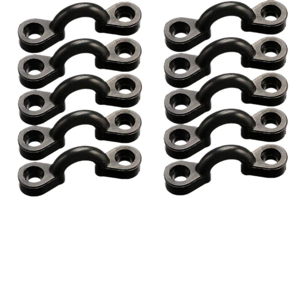 10Pcs/set Nylon Kayak Pad Eye Kit Rope Loop Kayak Clips Surfing Boat Yacht Deck Rigging Kit