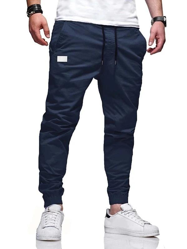 Foreign trade four seasons straight trousers men's casual sports cotton European size tethered tote overalls