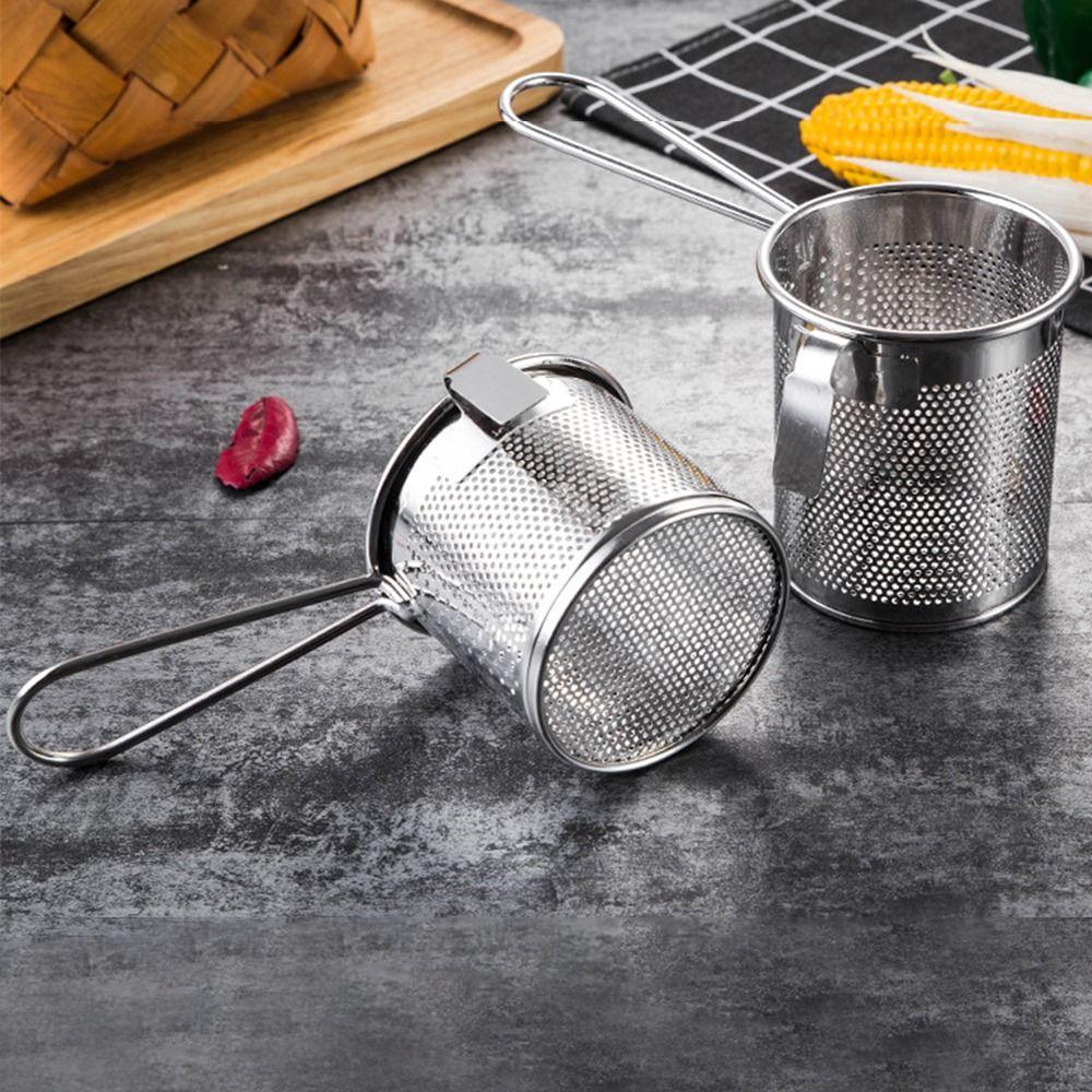 Подвесной дуршлаг из нержавеющей стали 304, серебристый, сетчатый фильтр для хот-пота, корзина для жарки во фритюре, кухня