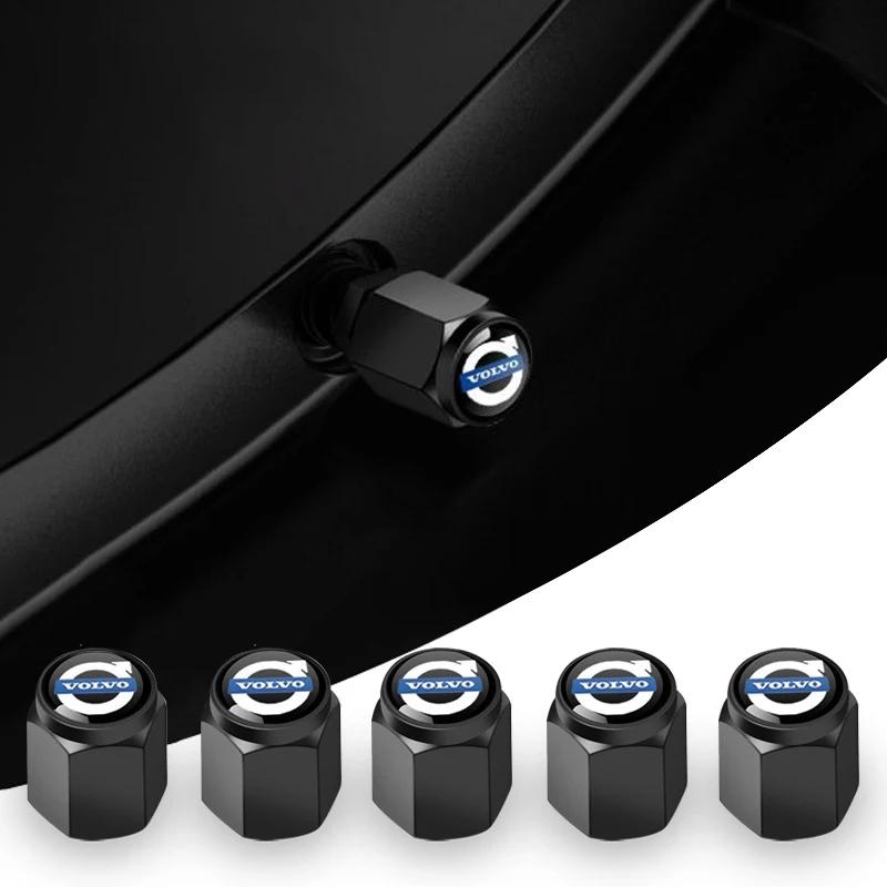 5 шт. Колпачки на ниппель колеса автомобиля, Металлическая крышка штока для Volvo XC60 V50 V40 XC90 S60 S40 S80l V90 V60 EX90 S90 XC40 C40 S70 Аксессуар