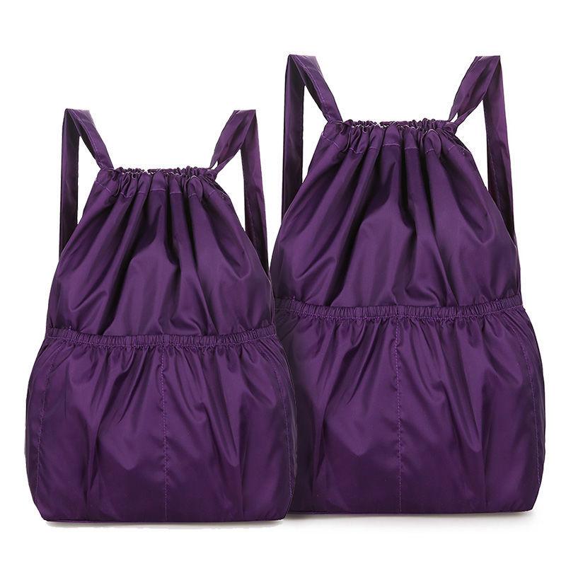 Drawstring Backpack Waterproof Lightweight Fitness Women's Drawstring Shopping Bag Folding Travel Sport Simple Backpack