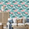 Leaves with flamingos wallpaper for living room and bedroom 50x1000