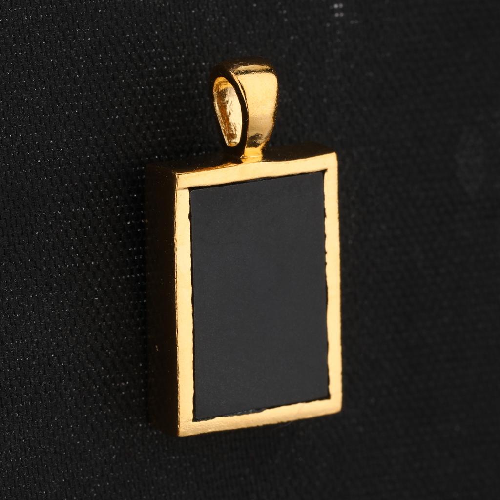 925 Sterling Silver Black Onyx Octagon Pendant Gold Plated Minimal Fine Jewelry Gift for Her