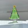 Миниатюрное украшение на елку из хрустального стекла ручной работы, милая мини-елка, коллекционные фигурки, праздничное украшение стола, подарок