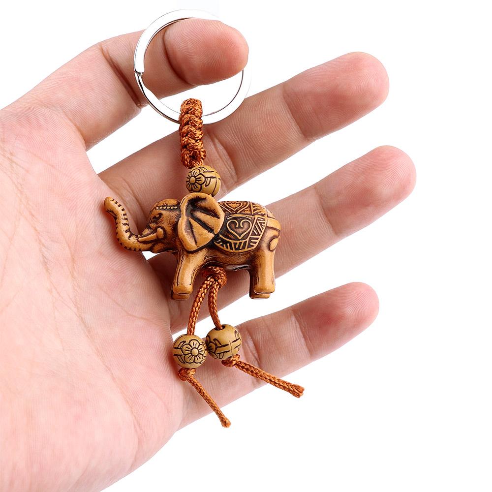 Accessorites Pendant Gift Wooden Carving Horse Elephant Keychain