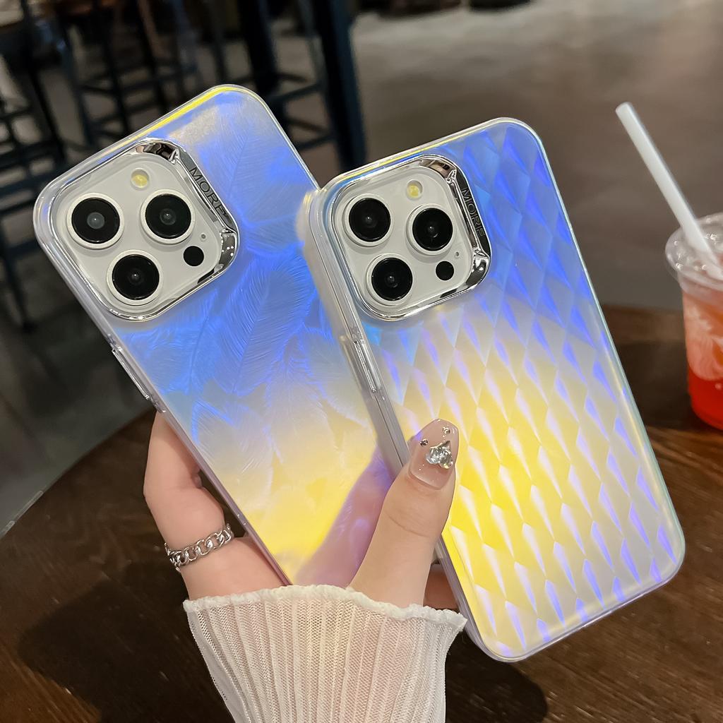 Чехол для iPhone 16 Pro Max Силикон+ПК IMD Лазерная Текстура Матовый Чехол для Телефона