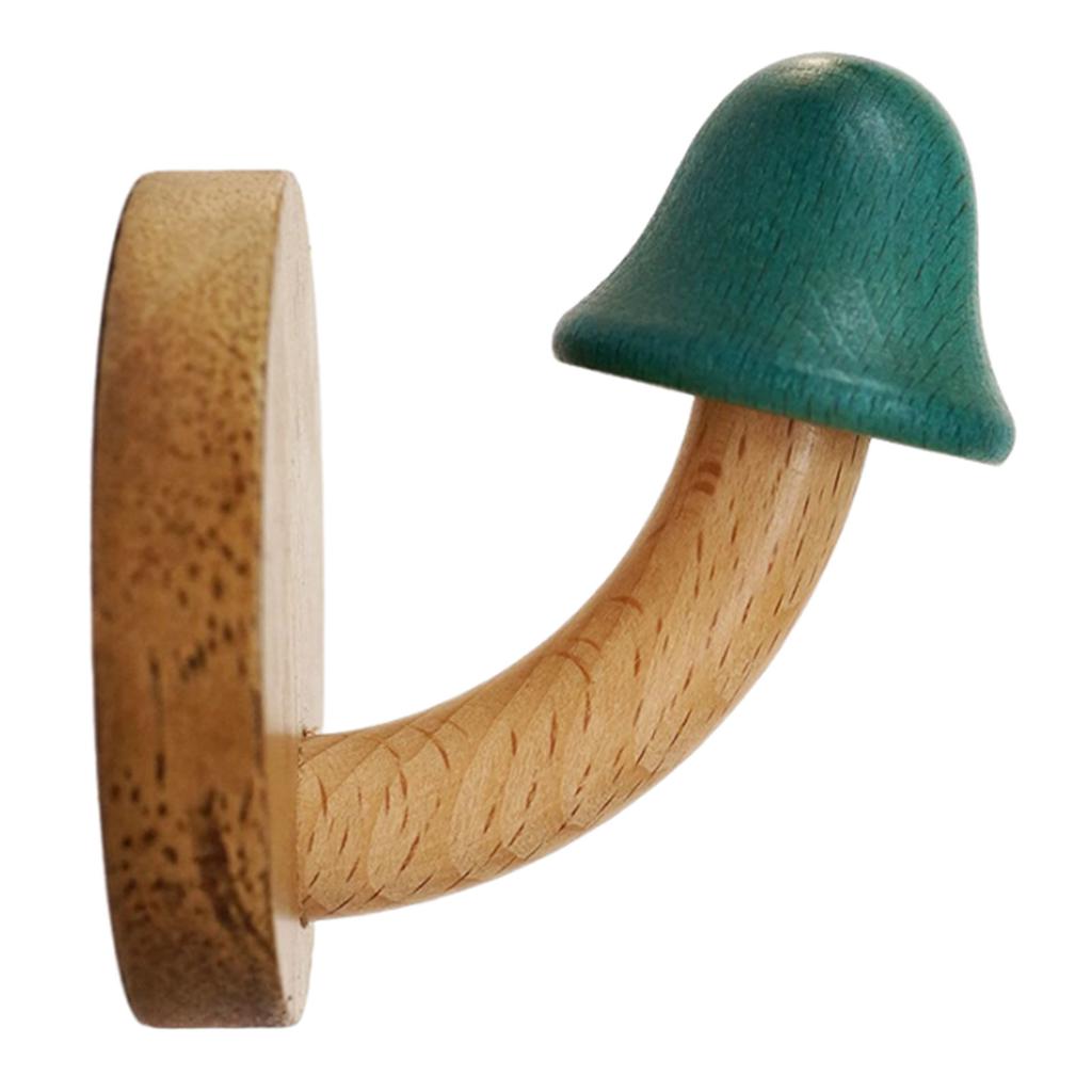 Wooden Mushroom Wall Hooks Space Saving Decorative Storage Rack Aesthetic Room Decor