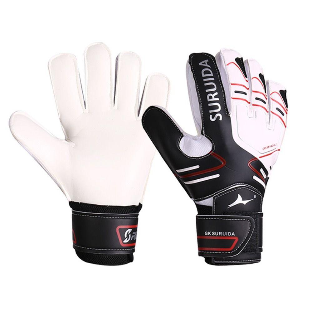 1 Pair Anti Slip Kids Football Goalie Gloves Thickened Game Goalkeeper Gloves Soccer