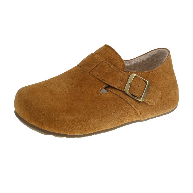 Версия из коровьей кожи~ Натуральная кожа и бархат женские зимние новые хлопковые туфли на одной педали туфли Дуду