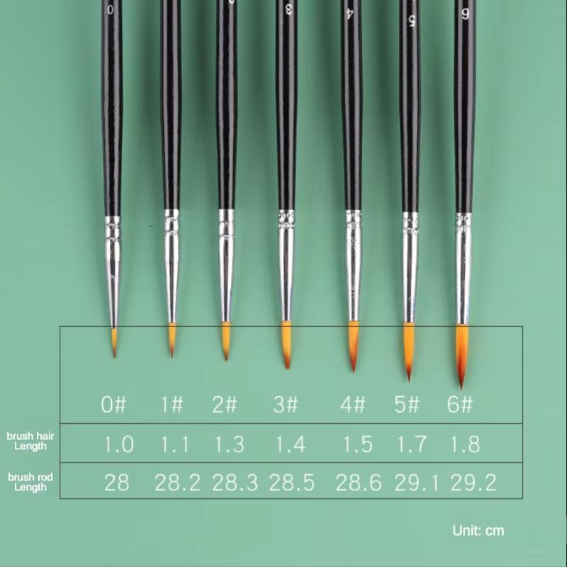 JOWOART 7 шт. Двухцветная нейлоновая ручка для рисования линий для волос Ручка для дизайна ногтей Гуашь Масляная живопись Акриловая сверхтонкая кисть для лица Ручка-кисть для рисования линий