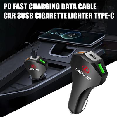 35 Вт Автомобильное 3USB Pd Быстрая зарядка Тип прикуривателя Type-C Для Lexus F SPORT Plug-in Hybrid ES UX 300e GS GX IS LS LX CT LBX NX 350h