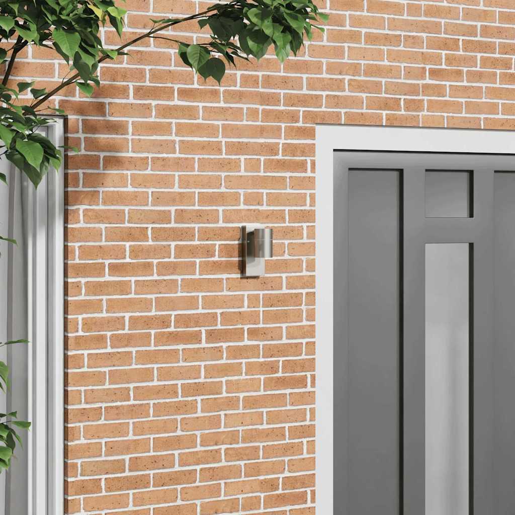 Outdoor Wall Lamp Silver 6.5 x 10.5 x 16 cm Stainless Steel and Glass