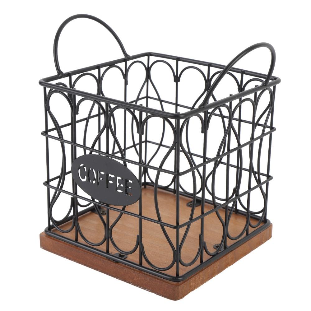Large Capacity Coffee Capsule Storage Basket Metal Coffee Pod Basket Kitchen Countertop