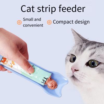 Happy Spoon Cat, легкая чистка, пресс для большого пальца, кормушка для лакомств с подвесным отверстием, безотходная гигиеническая ложка для выдавливания для домашних животных