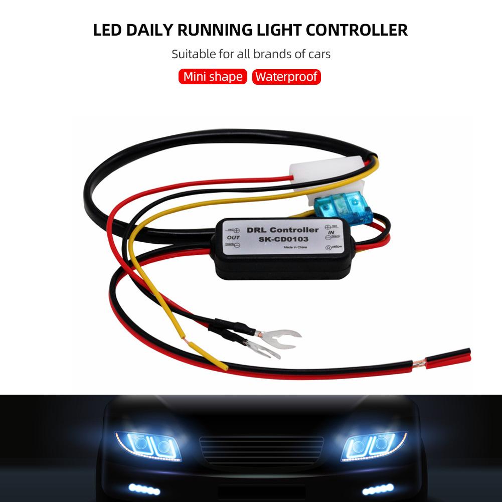 Контроллер DRL для автомобильных светодиодных дневных ходовых огней, реле, жгут проводов, диммер, вкл./выкл., 12-18 В, управление противотуманными фарами