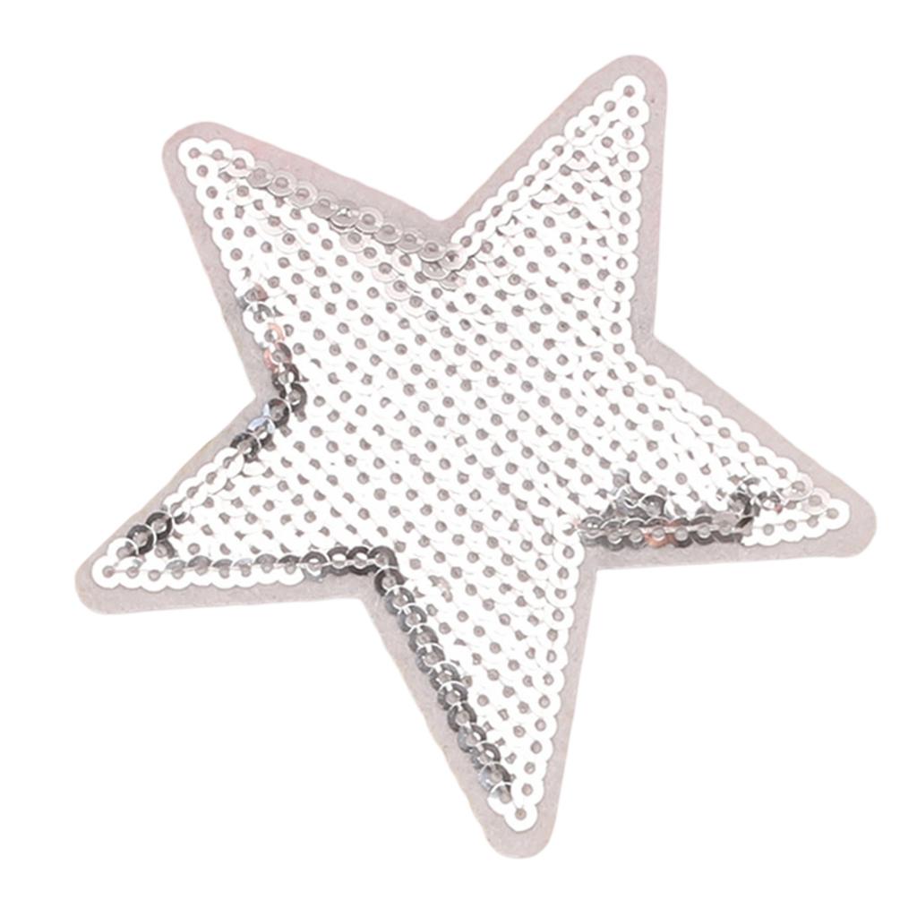 7Pieces Colorful Sequined Star Patches Clothing Craft Materials Fabric Applique For Hairclip And Craft Applications