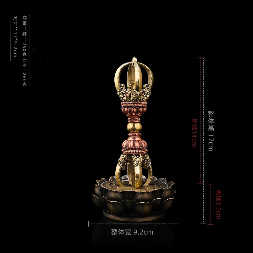 1PCS Home Feng Shui Ornament Copper Five Strand Diamond Pestle Demon Slaying Pestle Zong Silver Ornament Decorative Figurines