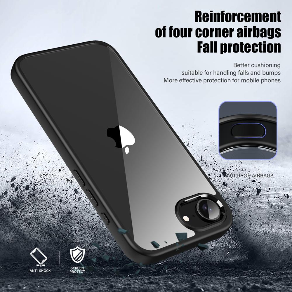KEYSION Shockproof Clear Case for iPhone 16e Soft Silicone+PC HD Transparent Protection Phone Back Cover for iPhone 16e 2025