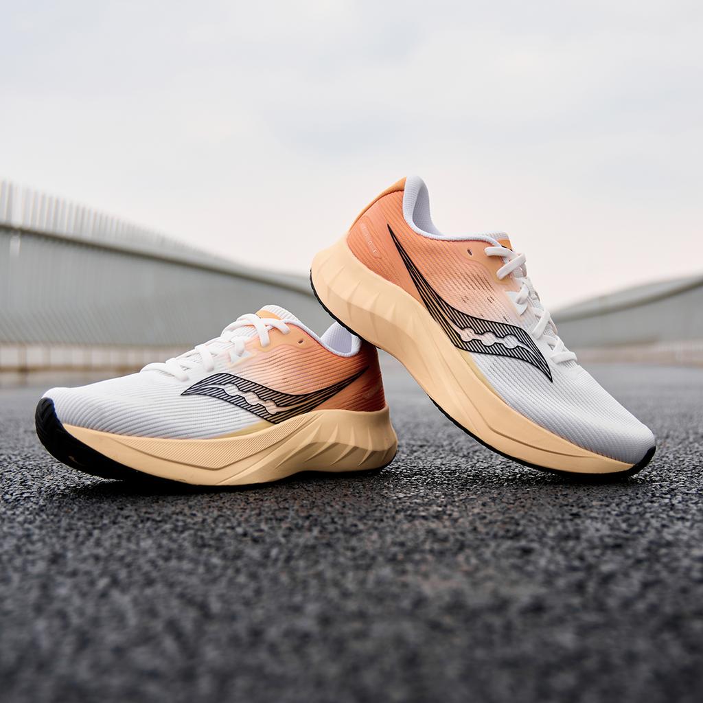 SAUCONY Tide 2 Daily Running Training Low Top Running Shoes Men Running Shoes White Orange Black S28216-8