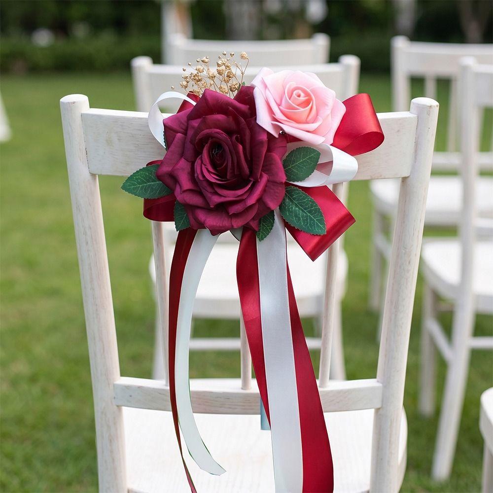 Retro Bow Rearview Mirror Decoration Luxury Bridal Vehicle Decoration Wedding Occasions