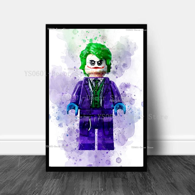 Cartoon Superhero Canvas Painting Spiderman Captain America Hulk Iron Man Poster Kids Bedroom Wall Art Home Decor