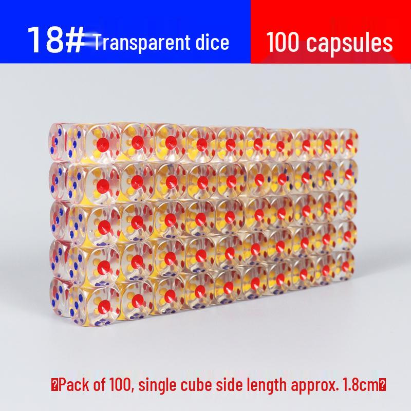 30-мм Большие Прозрачные Хрустальные Кубики с Цветными Точками для KTV, Бара или Маджонга