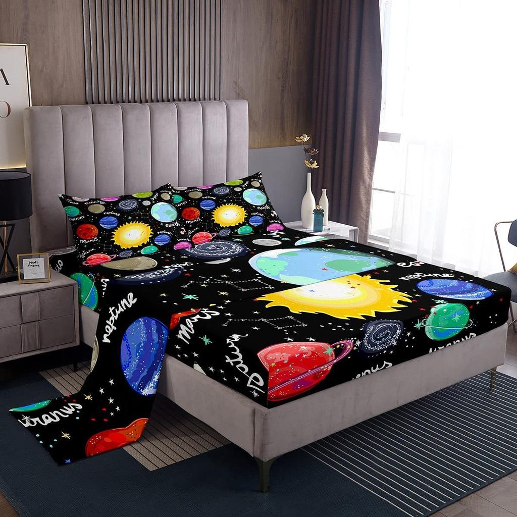 Galaxy Starry Sky Pattern Sheet Four-piece Bedding Set Bedroom Dormitory Bedding Decoration